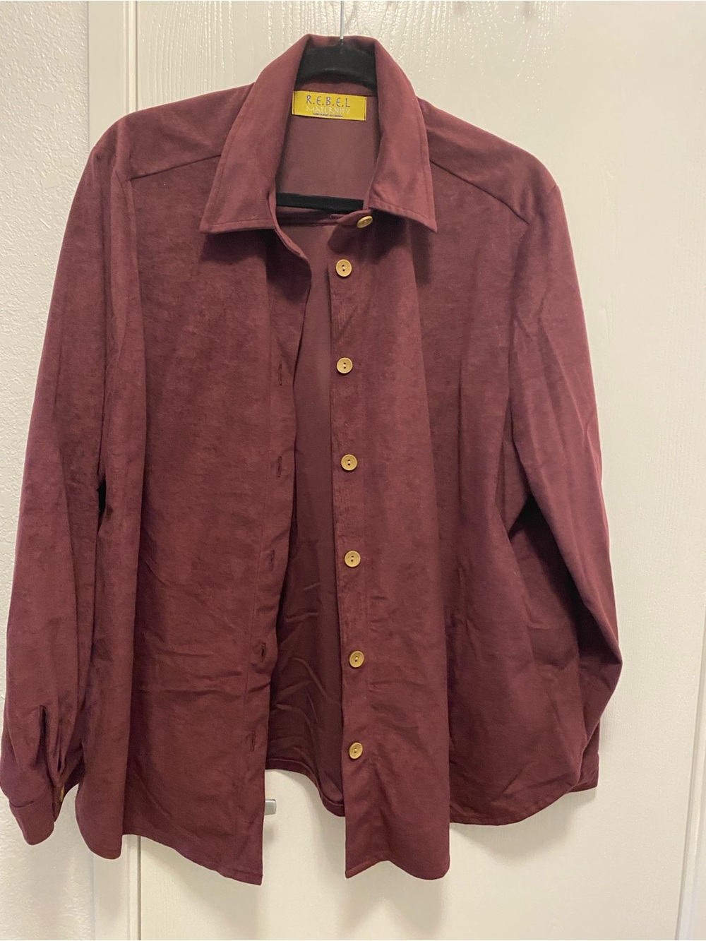 rebels women’s maternity  Maroon Button-Front Shirt Jacket